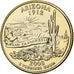 USA, Quarter, Arizona, 2008, United States Mint, Denver, golden, Miedź-Nikiel