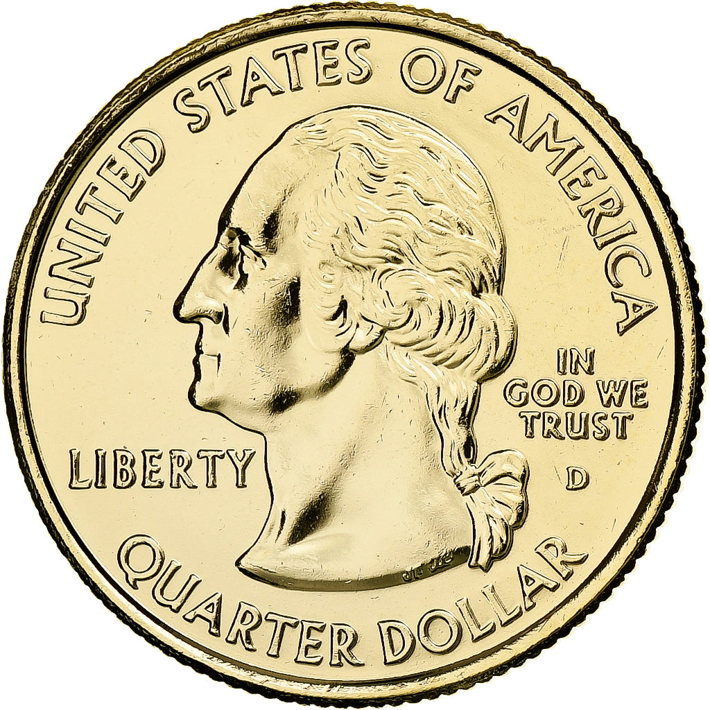 USA, Quarter, Arizona, 2008, United States Mint, Denver, golden, Miedź-Nikiel