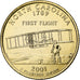 United States, Quarter, North Carolina, 2001, U.S. Mint, golden, Copper-Nickel
