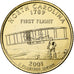 Estados Unidos da América, Quarter, North Carolina, 2001, U.S. Mint, golden