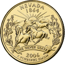 United States, Quarter, Nevada, 2006, Philadelphia, golden, Copper-nickel
