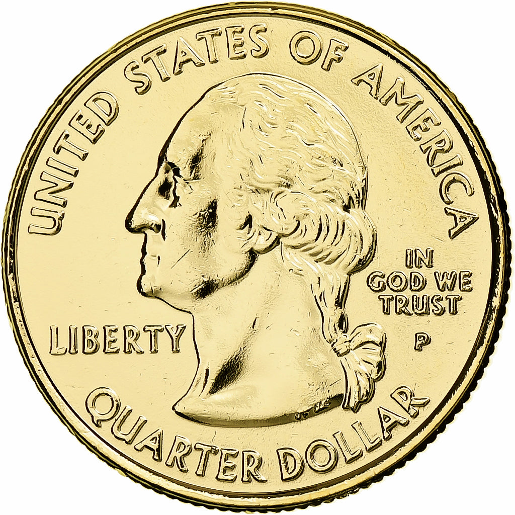 United States, Quarter, Illinois, 2003, U.S. Mint, golden, Copper-Nickel Clad