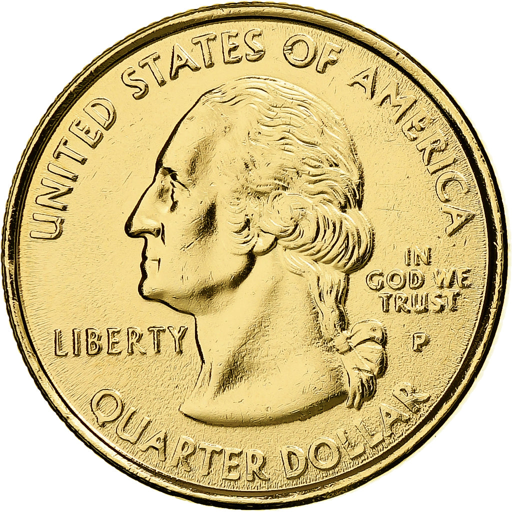 États-Unis, Quarter, Connecticut, 1999, Philadelphie, Métal doré, FDC