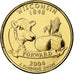 Estados Unidos da América, Quarter, Wisconsin, 2004, U.S. Mint, golden, Cobre