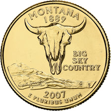 United States, Quarter, Montana, 2007, U.S. Mint, golden, Copper-Nickel Clad