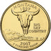 United States, Quarter, Montana, 2007, U.S. Mint, golden, Copper-Nickel Clad
