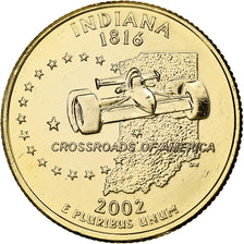 Stati Uniti, Quarter, Indiana, 2002, United States Mint, Denver, Gold plated
