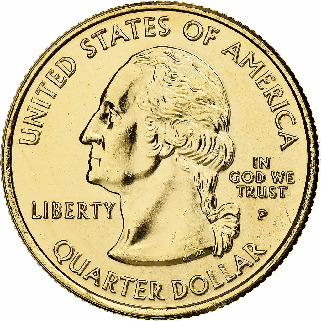 United States, Quarter, Florida, 2004, Philadelphia, Gold plated, MS(65-70)