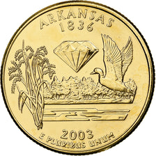 United States, Quarter, Arkansas, 2003, U.S. Mint, golden, Copper-Nickel Clad
