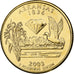 United States, Quarter, Arkansas, 2003, U.S. Mint, golden, Copper-Nickel Clad