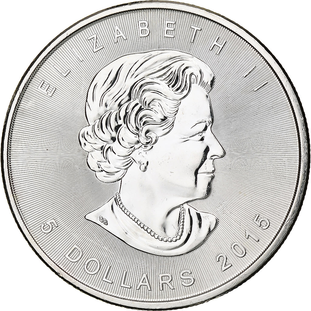 Canada, Elizabeth II, 5 dollars, 1 oz, Maple Leaf, 2015, Ottawa, Proof, Silver