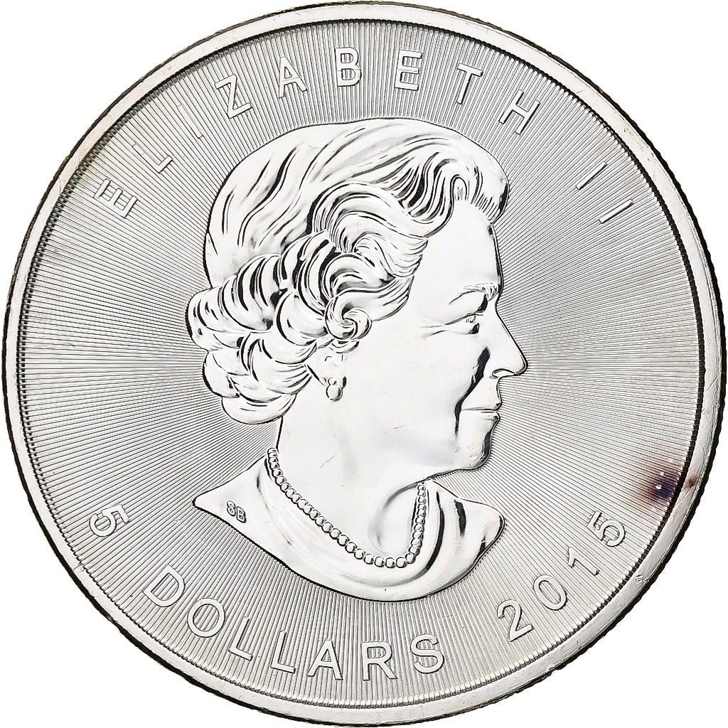 Canada, Elizabeth II, 5 dollars, 1 oz, Maple Leaf, 2015, Ottawa, Proof, Zilver
