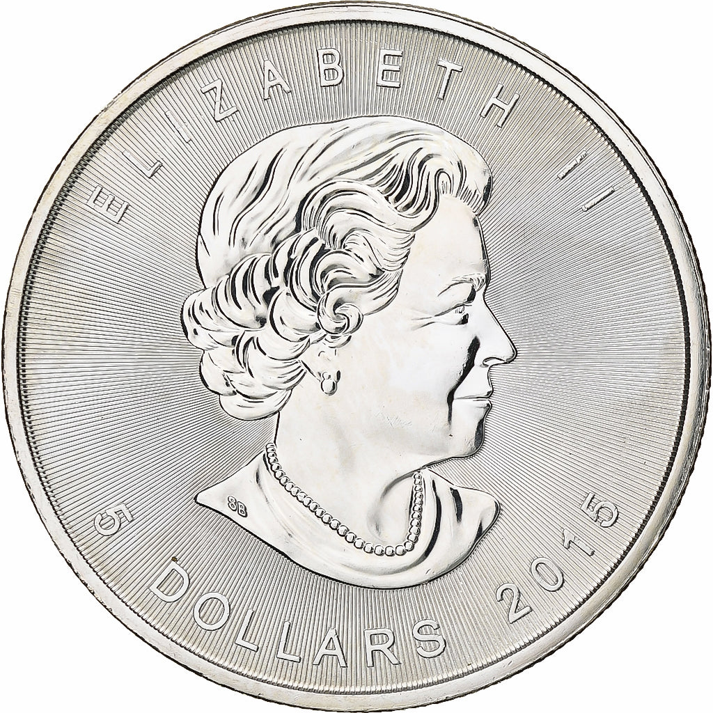 Canada, Elizabeth II, 5 dollars, 1 oz, Maple Leaf, 2015, Ottawa, Proof, Zilver
