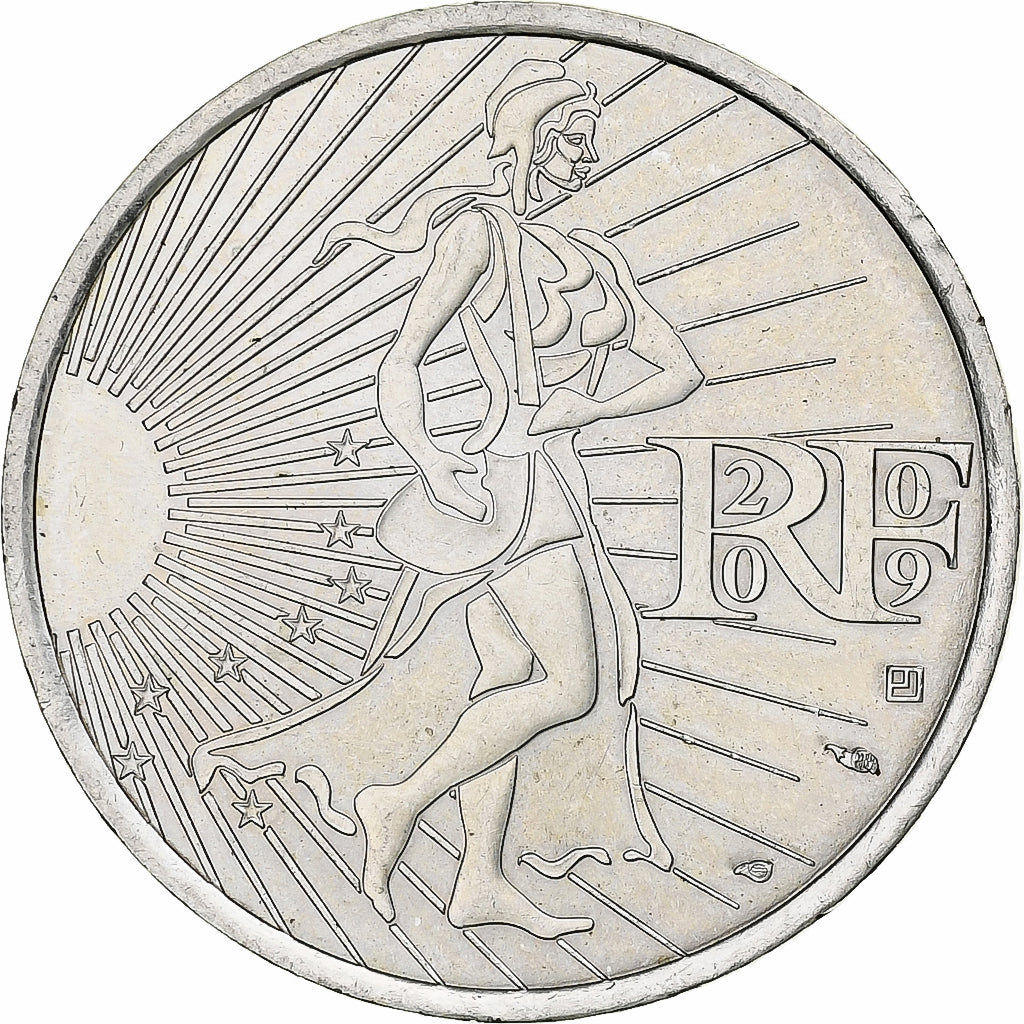 Francja, 10 Euro, 2009, Semeuse, MS(64), Srebro, KM:1580