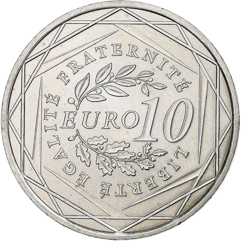 Francja, 10 Euro, 2009, Semeuse, MS(64), Srebro, KM:1580