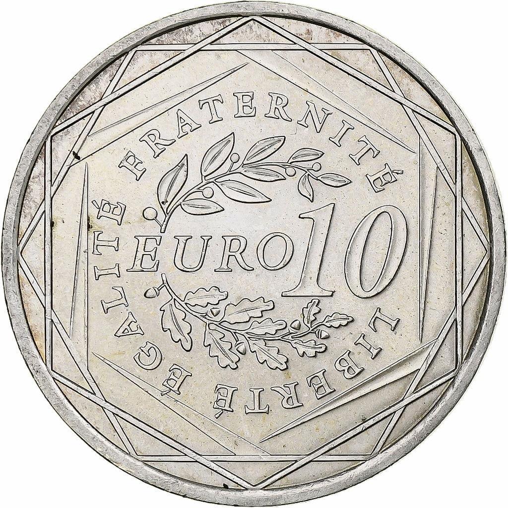 Francja, 10 Euro, 2009, Semeuse, MS(64), Srebro, KM:1580