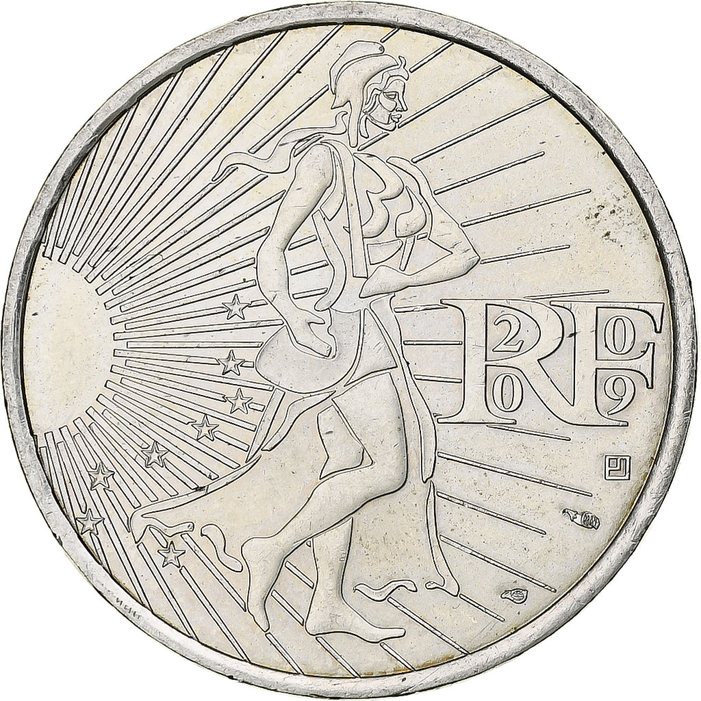 Francja, 10 Euro, 2009, Semeuse, MS(64), Srebro, KM:1580