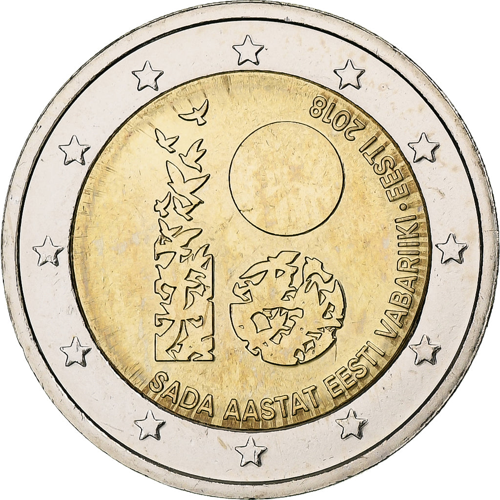 Estonia, 2 Euro, 2018, Bi-Metallic, UNZ