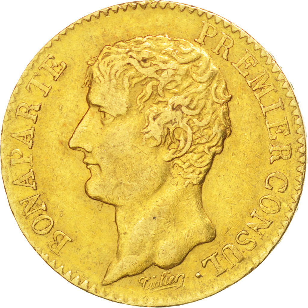 FRANCE, Napoléon I, 20 Francs, 1803, Paris, KM #651, AU(50-53), Gold, Gadoury #.