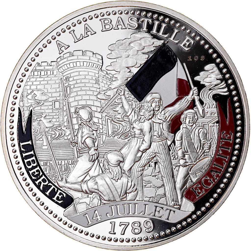 France, Medal, Révolution, à la Bastille, 5 onces, MS(65-70), Silver