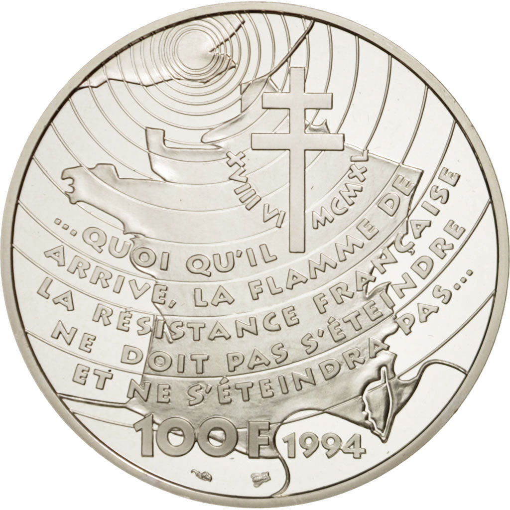 FRANCE, 100 Francs, 1994, KM #1038, MS(65-70), Silver, 22.20