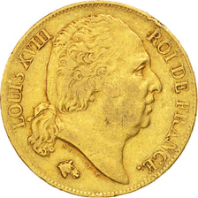 FRANCE, Louis XVIII, 20 Francs, 1817, Lille, KM #712.9, EF(40-45), Gold,...
