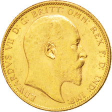 Australia, Edward VII, Sovereign, 1906, Melbourne, BB+, Oro, KM:15
