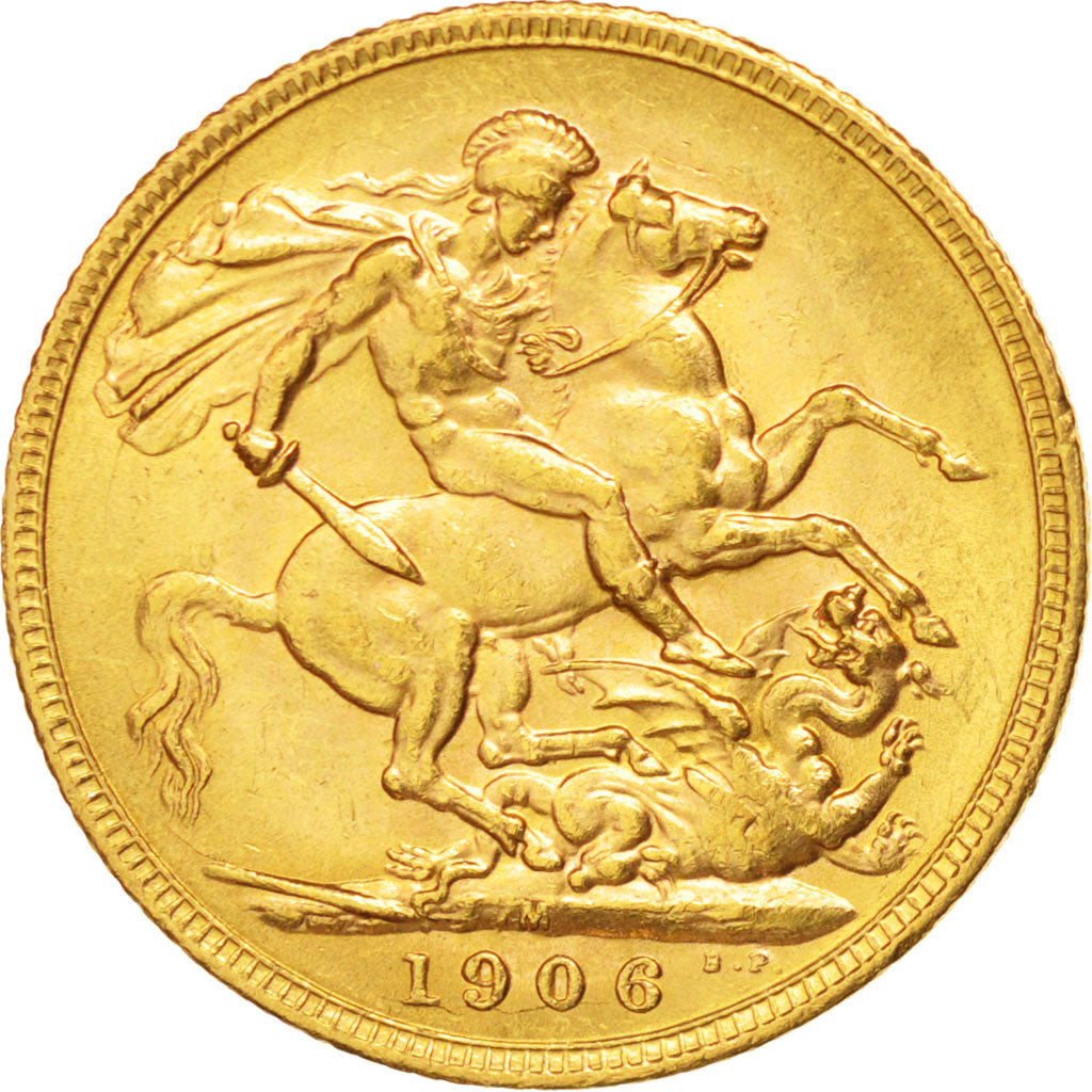 Australia, Edward VII, Sovereign, 1906, Melbourne, BB+, Oro, KM:15