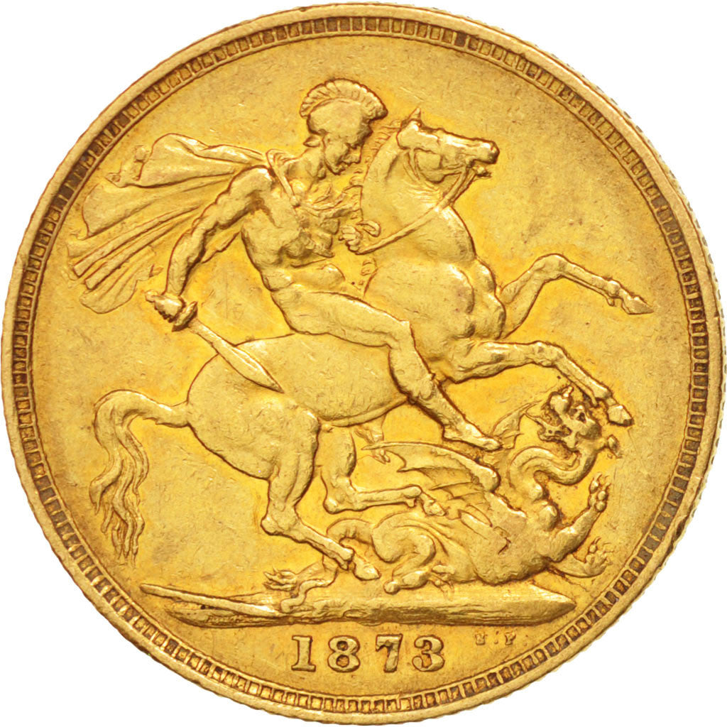 AUSTRALIA, Sovereign, 1873, Melbourne, KM #7, AU(50-53), Gold, 7.96