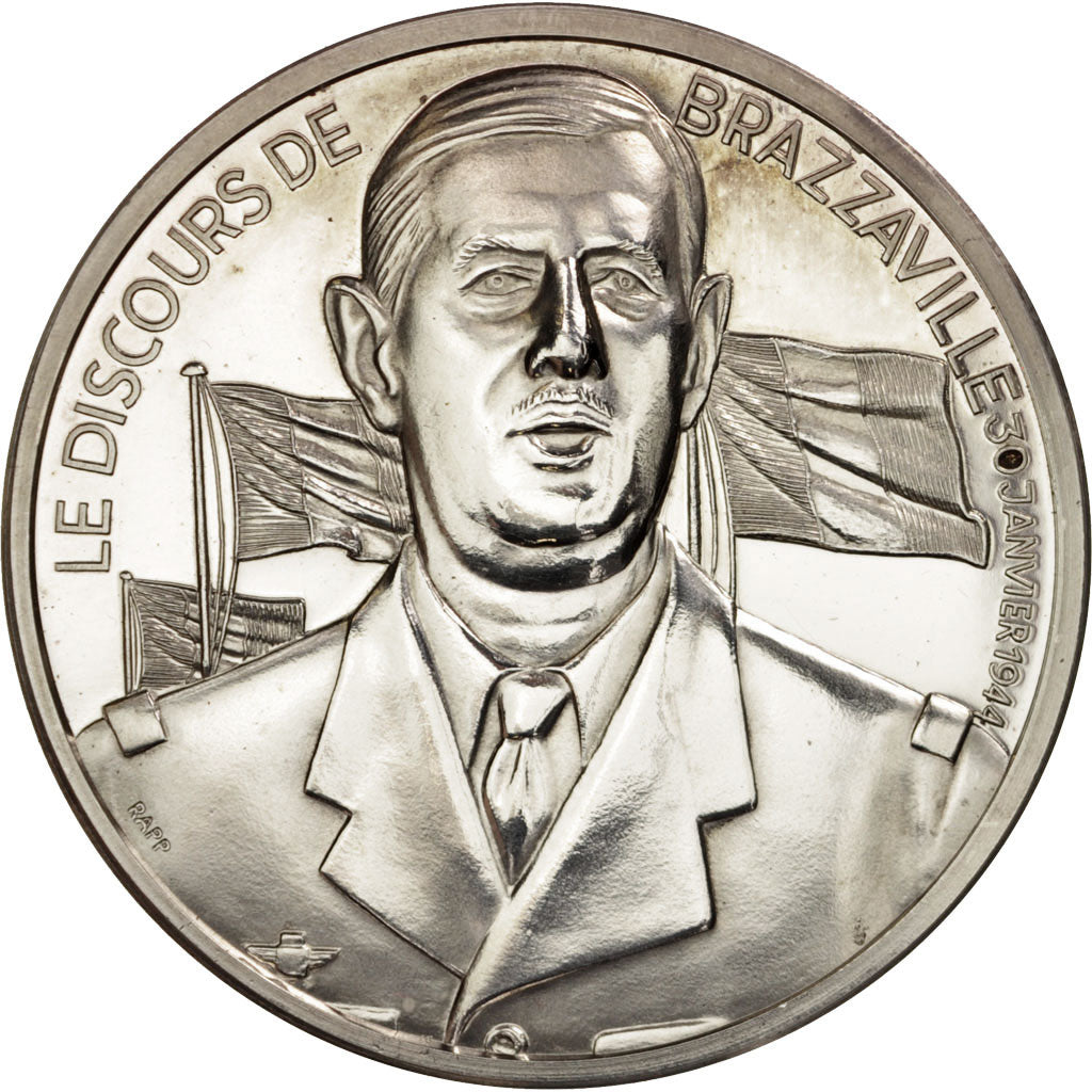 France, Medal, French Fifth Republic, History, MS(63), Silver