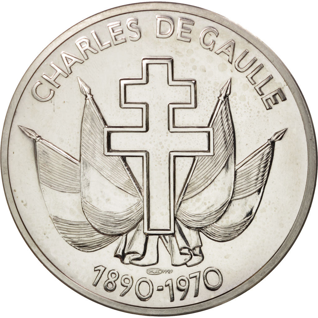 France, Medal, French Fifth Republic, History, MS(63), Silver