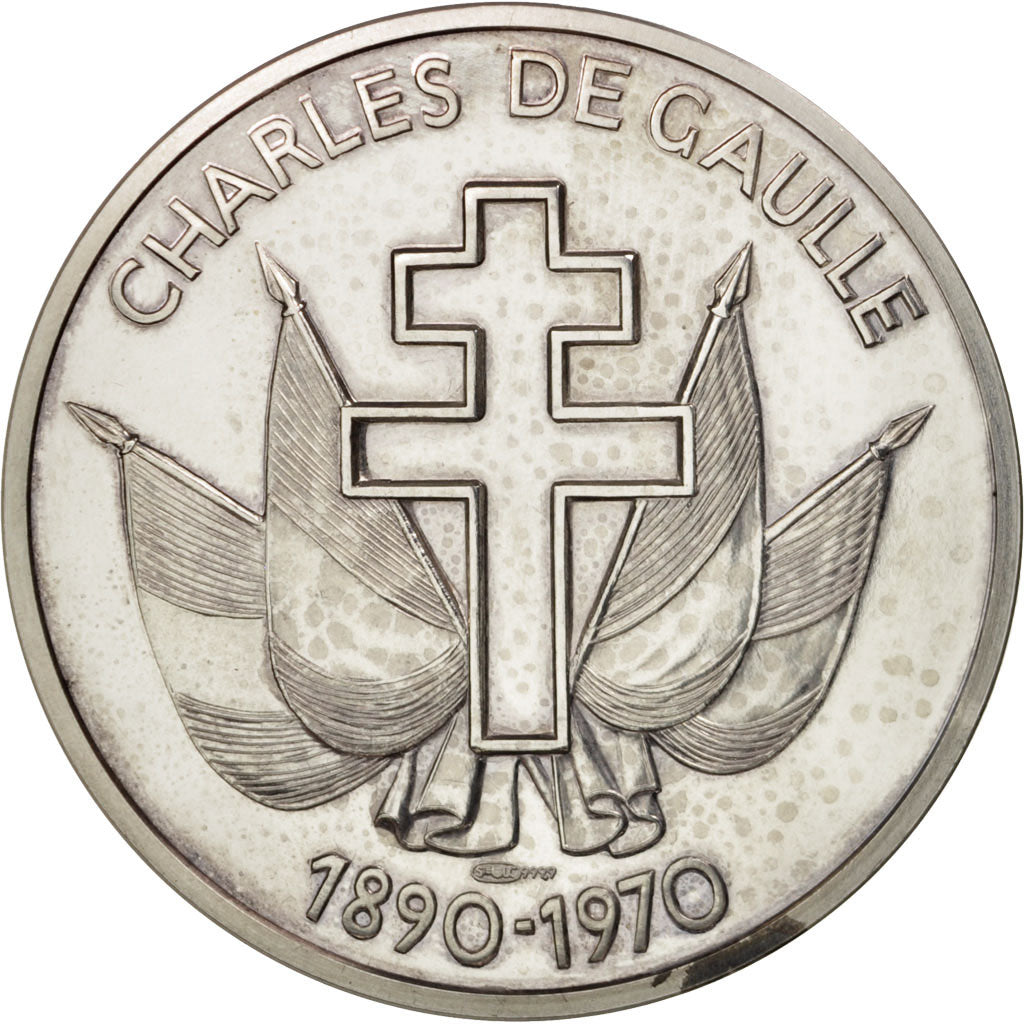 France, Medal, French Fifth Republic, History, MS(63), Silver