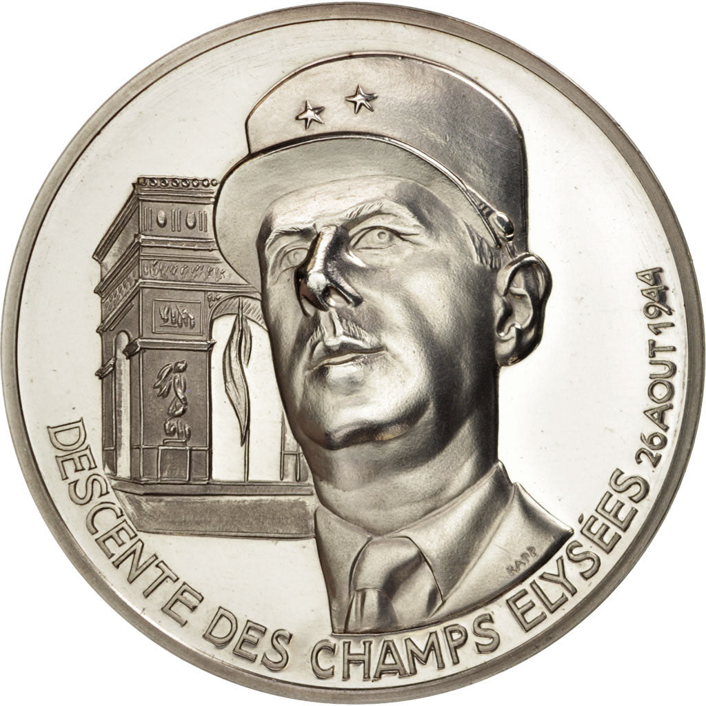 France, Medal, French Fifth Republic, History, MS(63), Silver