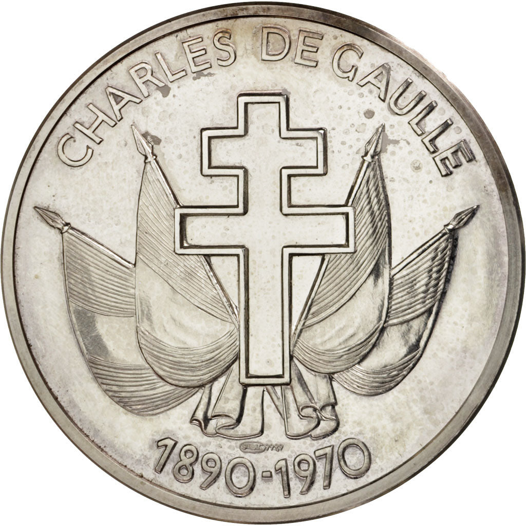 France, Medal, French Fifth Republic, History, MS(63), Silver