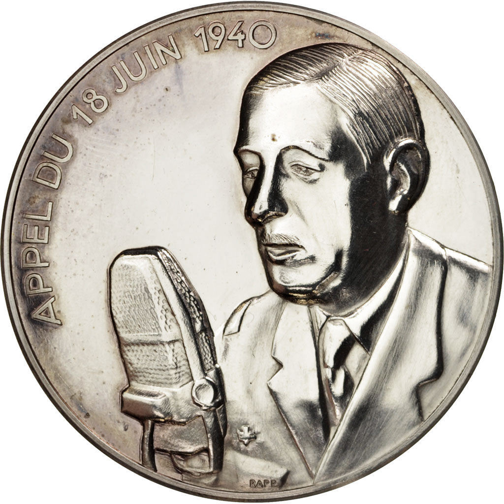 France, Medal, French Fifth Republic, History, MS(63), Silver