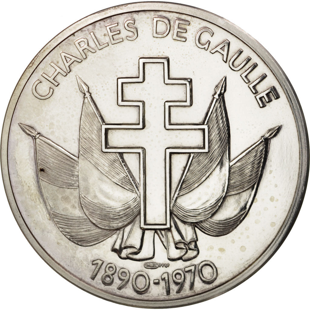 France, Medal, French Fifth Republic, History, MS(63), Silver