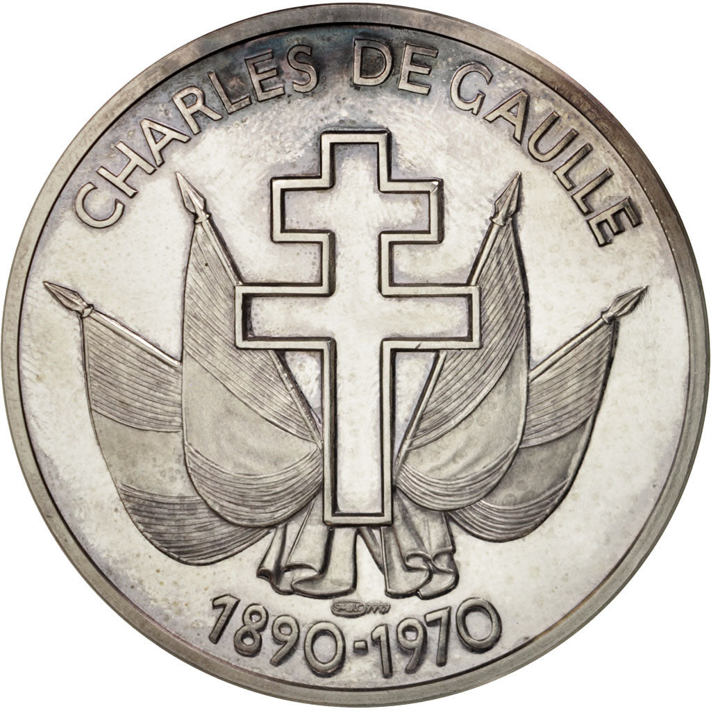 France, Medal, French Fifth Republic, History, MS(63), Silver