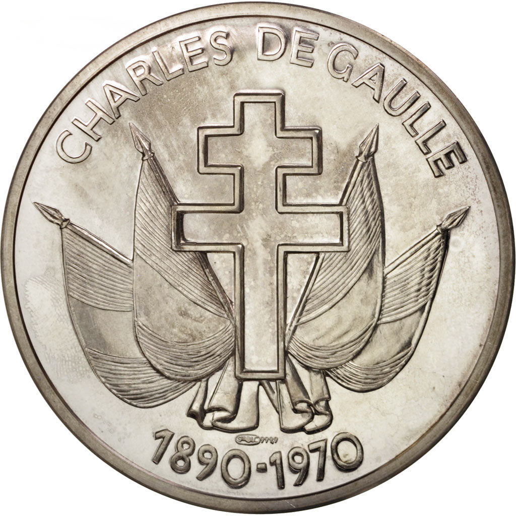 France, Medal, French Fifth Republic, History, MS(63), Silver
