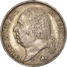 FRANCE, Louis XVIII, Franc, 1816, Lille, KM #709.12, AU(50-53), Silver, Gadoury.