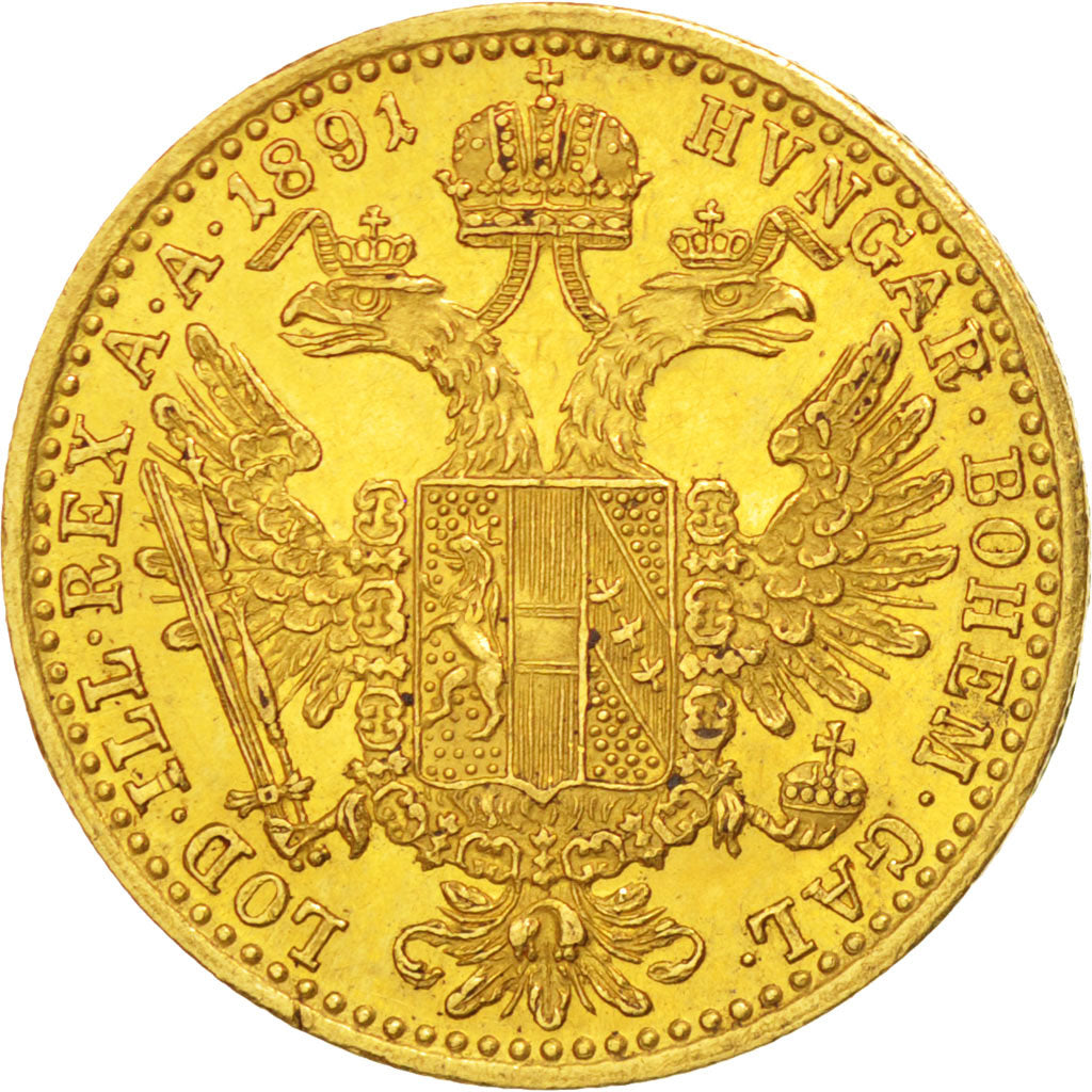 AUSTRIA, Ducat, 1891, KM #2267, MS(63), Gold, 3.50