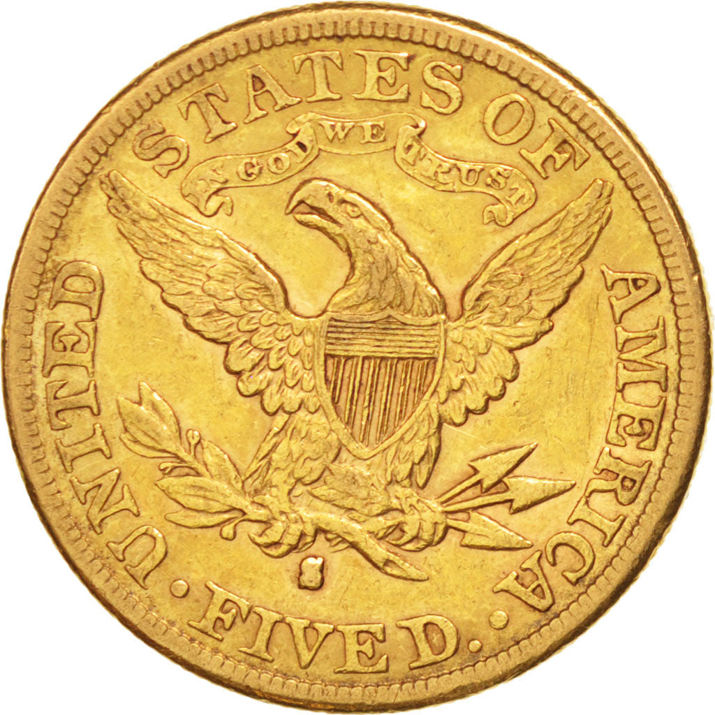 États-Unis, 5 Dollars Coronet Head, 1887 S, San Francisco, KM 101