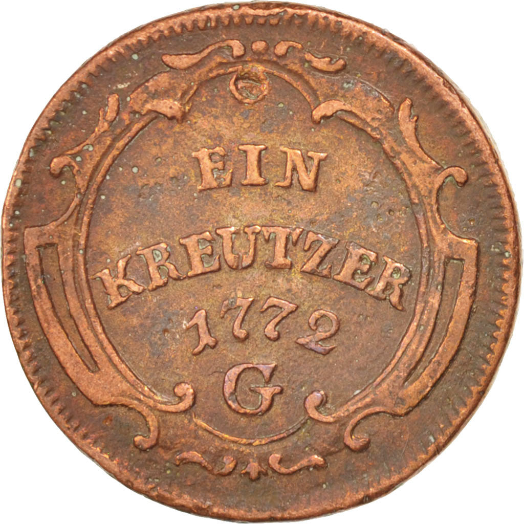 AUSTRIAN STATES, Kreuzer, 1772, KM #8, VF(30-35), Copper, 8.00