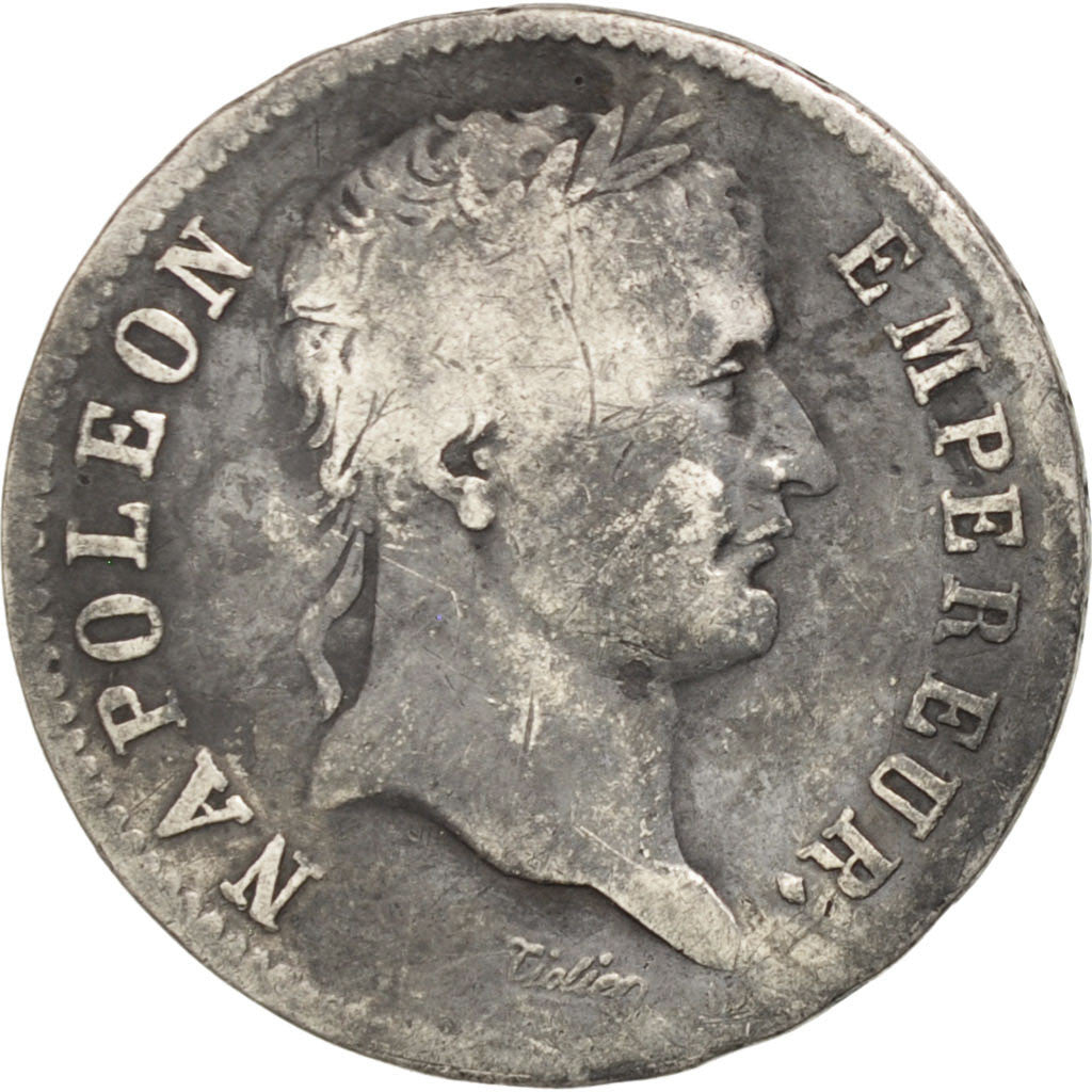 FRANCE, Napoléon I, Franc, 1808, Lyon, KM #682.4, F(12-15), Silver, Gadoury #446