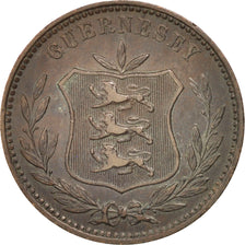 GUERNSEY, 8 Doubles, 1889, Heaton, KM #7, EF(40-45), Bronze, 31.6, 9.76