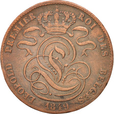 BELGIUM, 5 Centimes, 1849, KM #5.1, VF(30-35), Copper, 28.3, 9.52