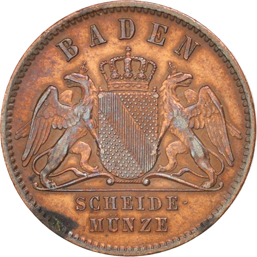 Allemagne, Baden, Friedrich I, 1 Kreuzer, 1859, KM 242