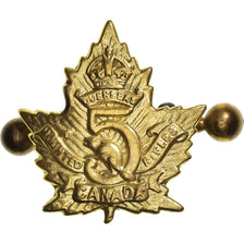 Canadá, Canadian 5th Mounted Rifles, Cap Badge, 1914-1918, Qualidade Excelente