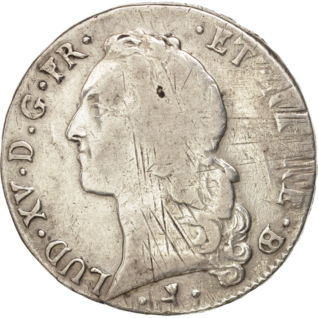 FRANCE, Écu de Béarn au bandeau, ECU, 1764, Pau, KM #518, VF(20-25), Silver, Ga.