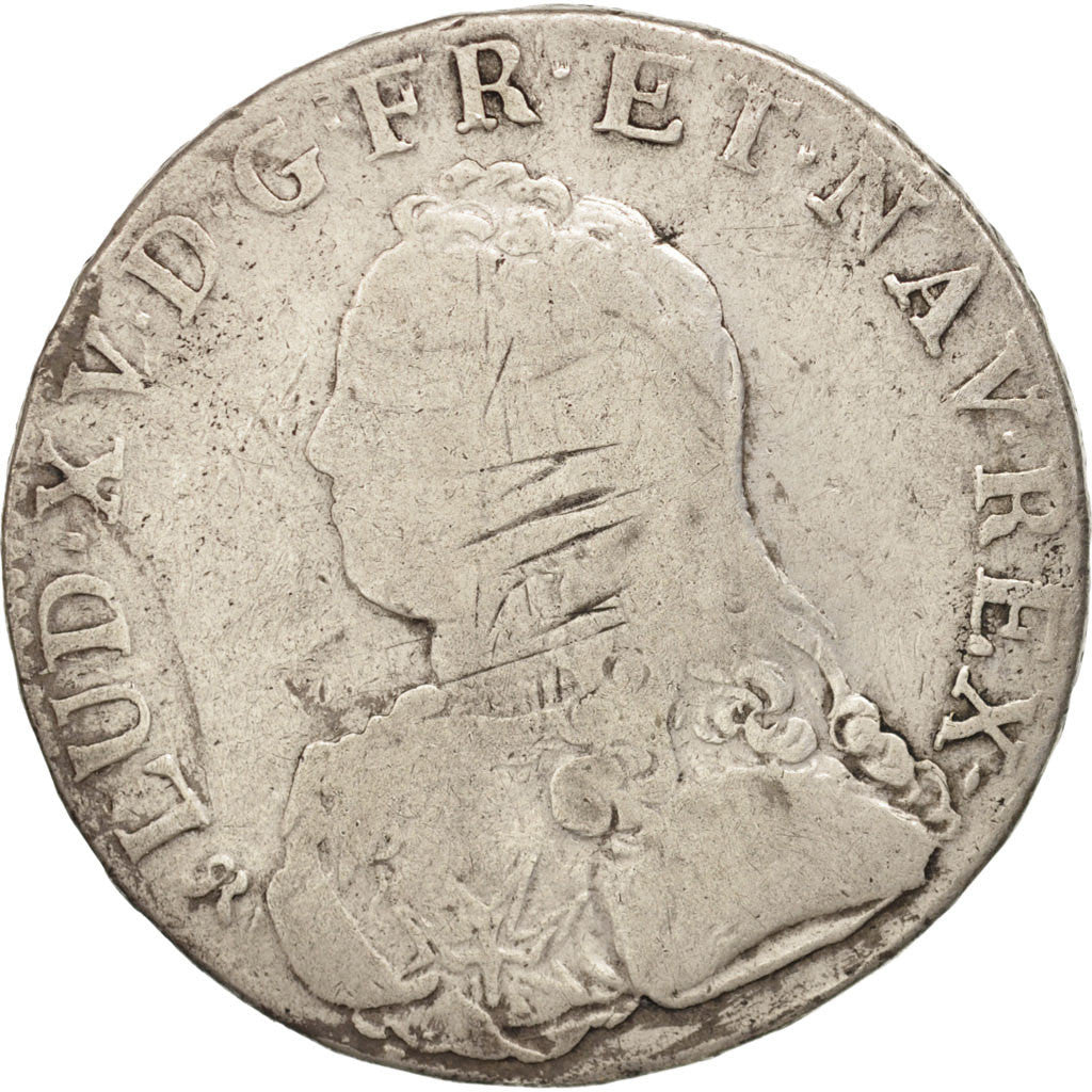 FRANCE, Écu aux branches d'olivier, ECU, 1736, Rouen, KM #486.3, F(12-15), ...