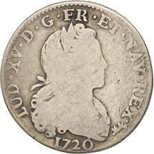 FRANCE, Petit Louis d'argent (3 livres), 1/3 ECU, 1720, Paris, KM #455.1,...